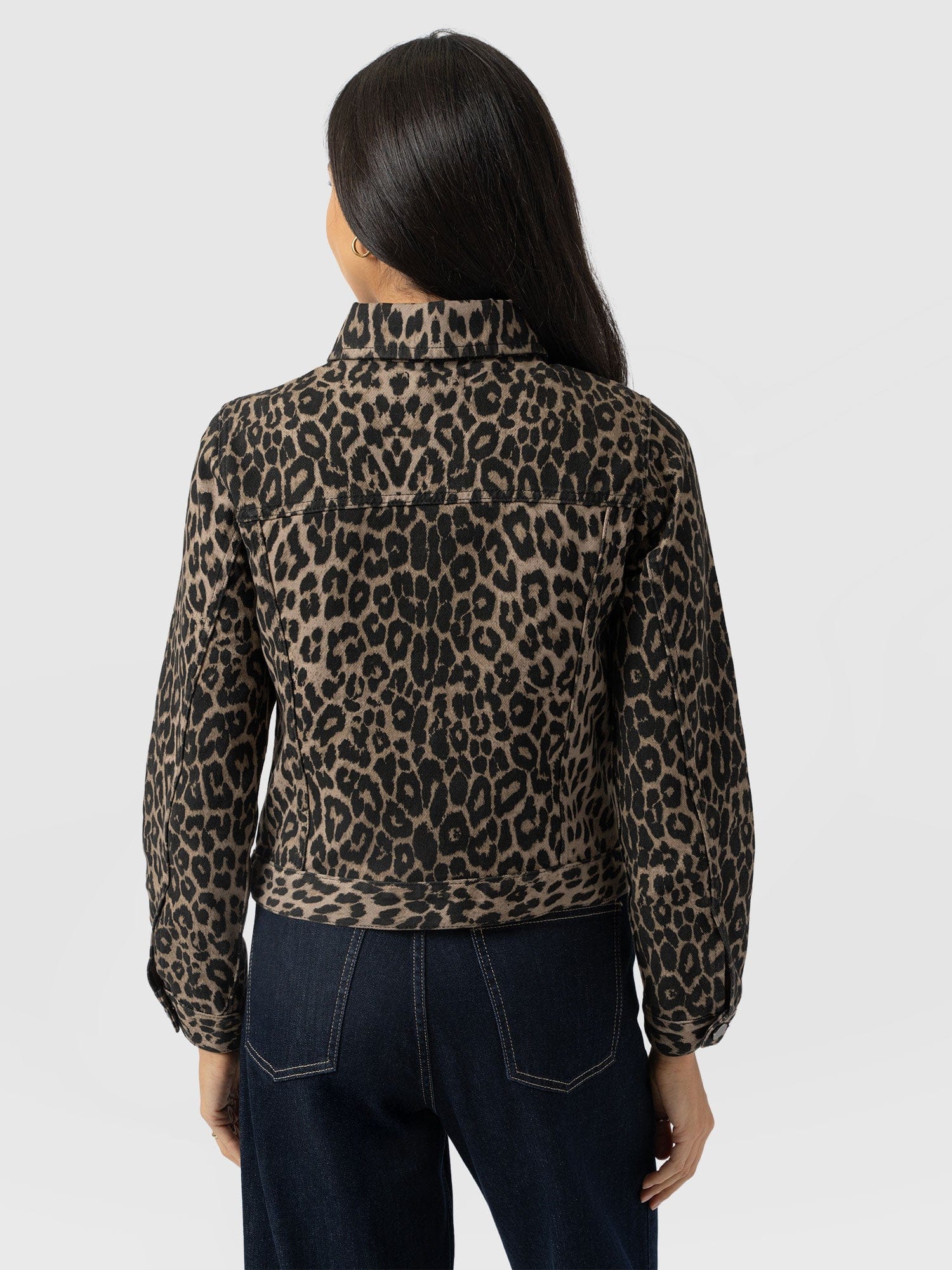 Bowie Denim Jacket - Leopard - Women's Jackets | Saint + Sofia® EU