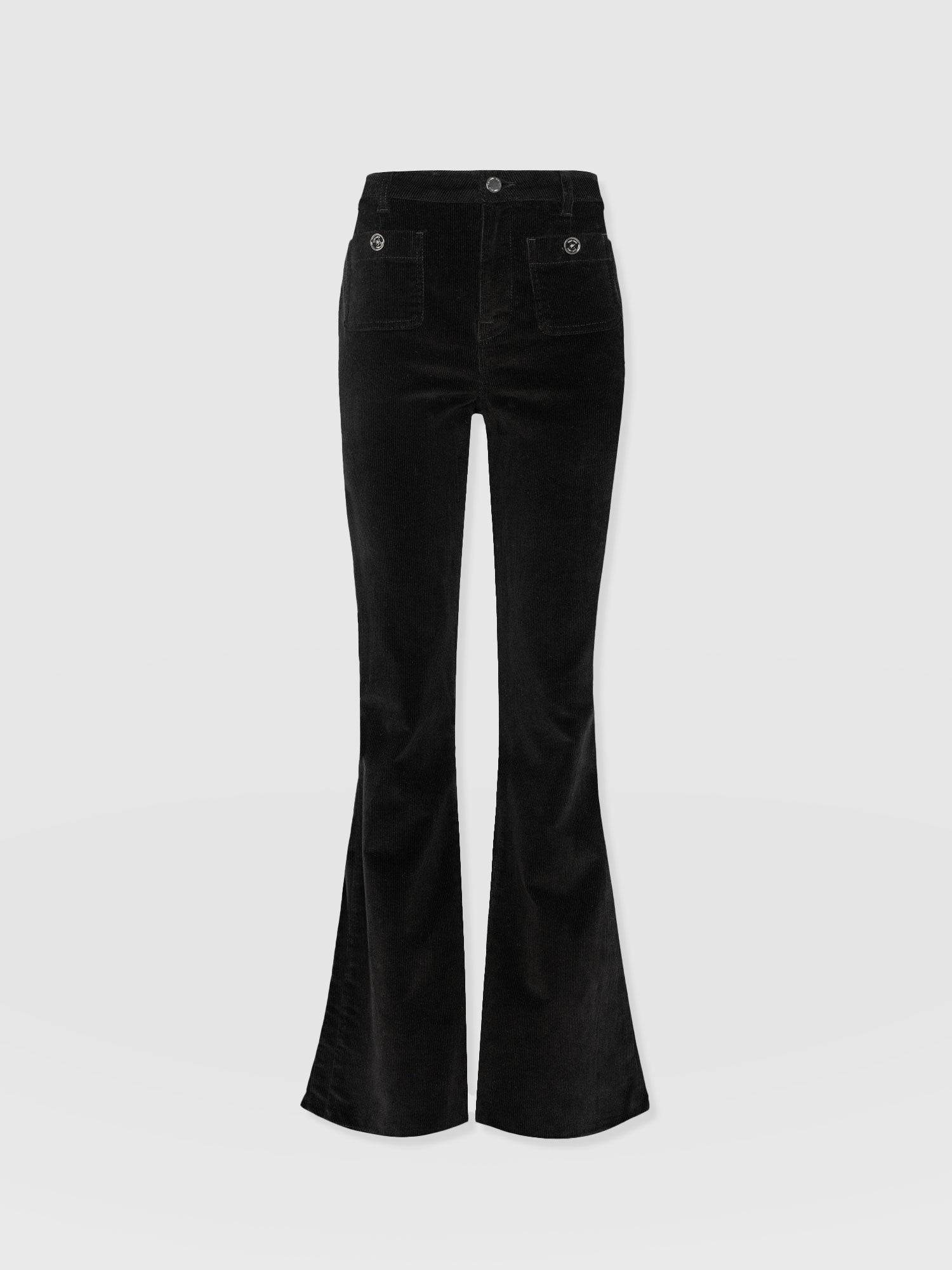 Bowie Flared Pant - Black Cord - Women's Trousers | Saint + Sofia® EU