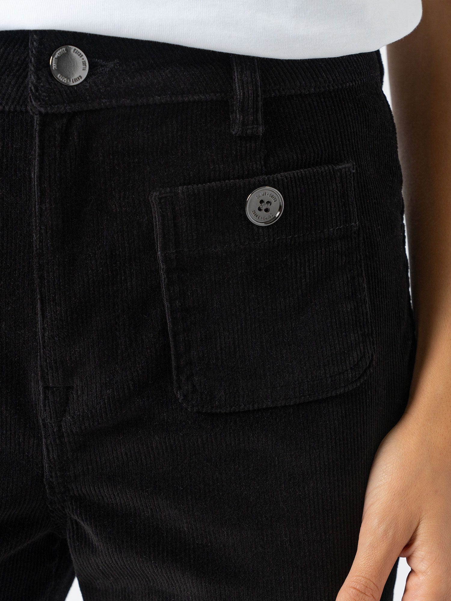 Bowie Flared Pant - Black Cord - Women's Trousers | Saint + Sofia® EU