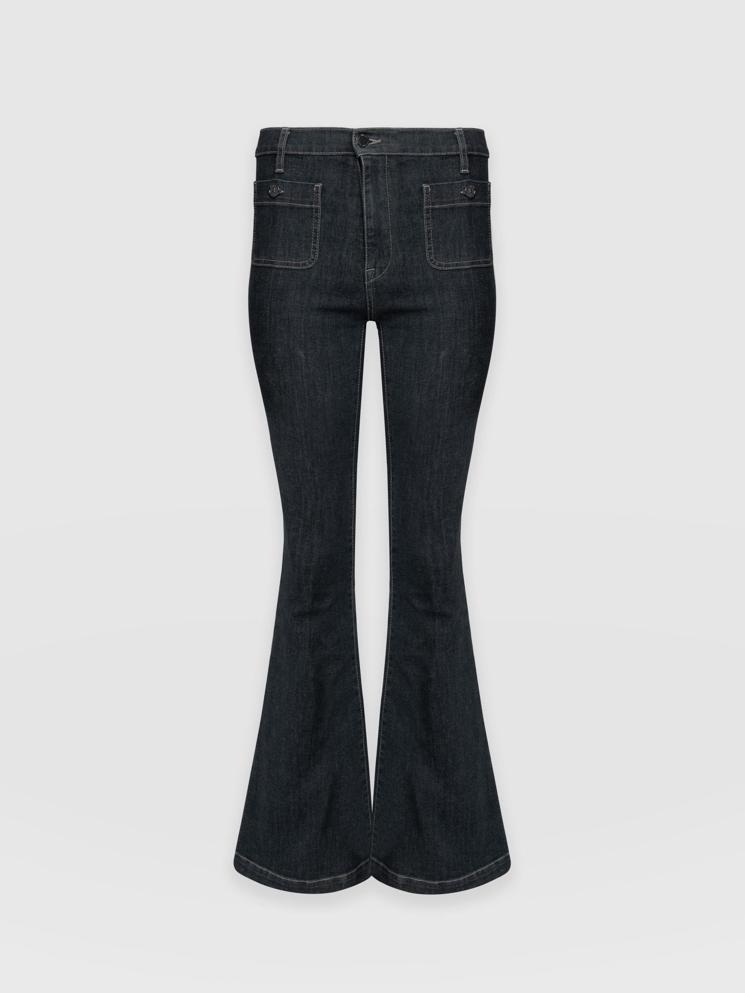 Bowie Stretch Flare Jean Back Wash - Women's Trousers | Saint + Sofia® EU