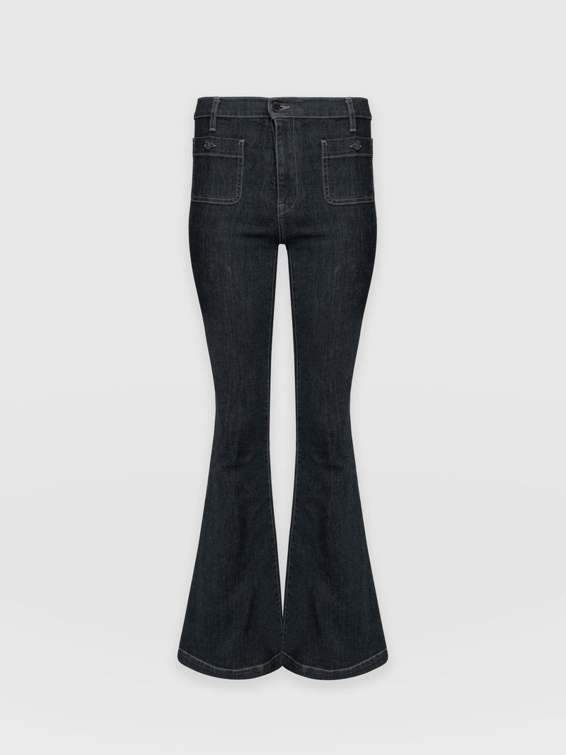 Bowie Stretch Flare Jeans Black - Women's Jeans | Saint + Sofia® EU