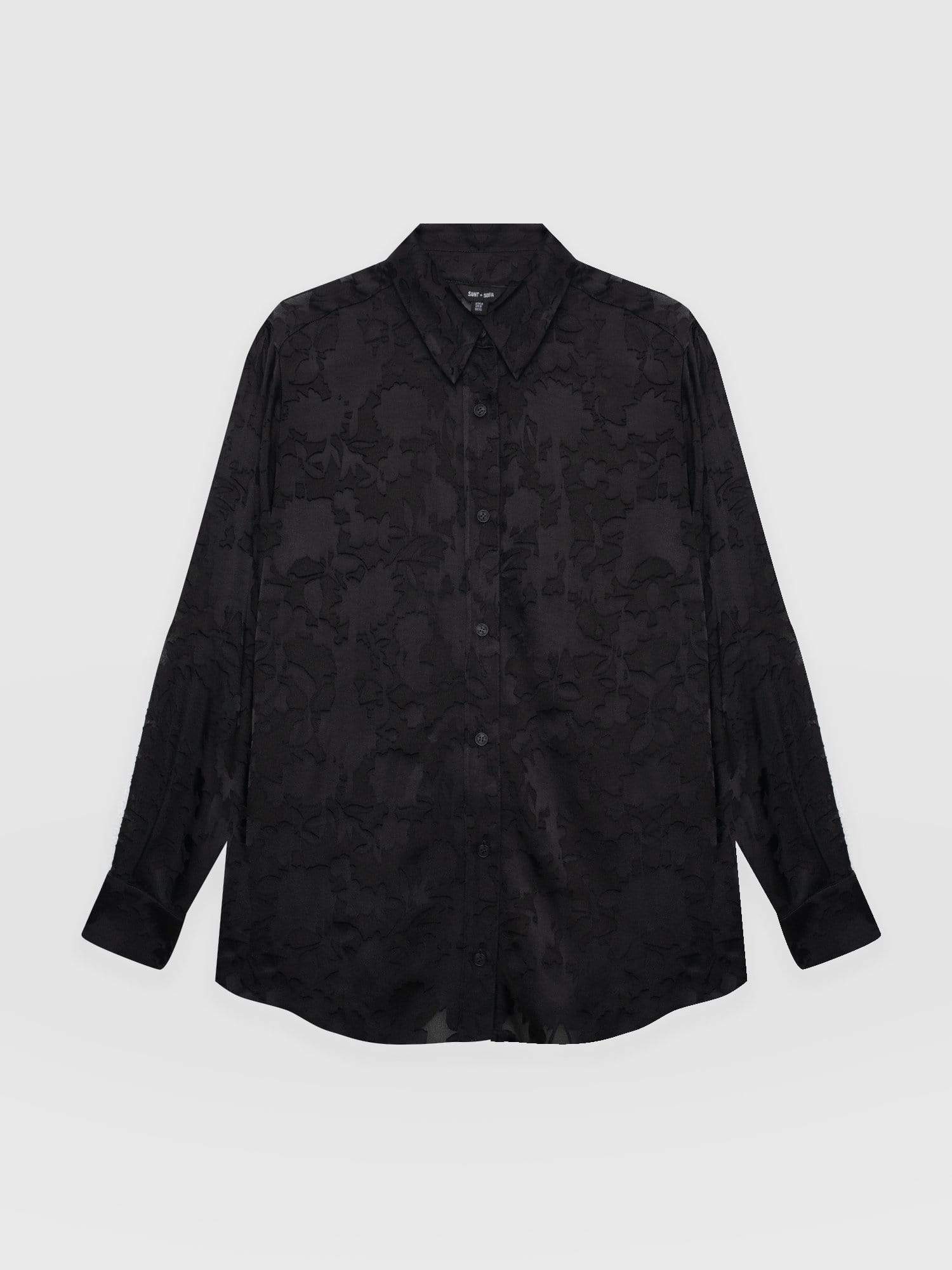 Boyfriend Shirt Black Burnout - Women's Shirts | Saint + Sofia® EU