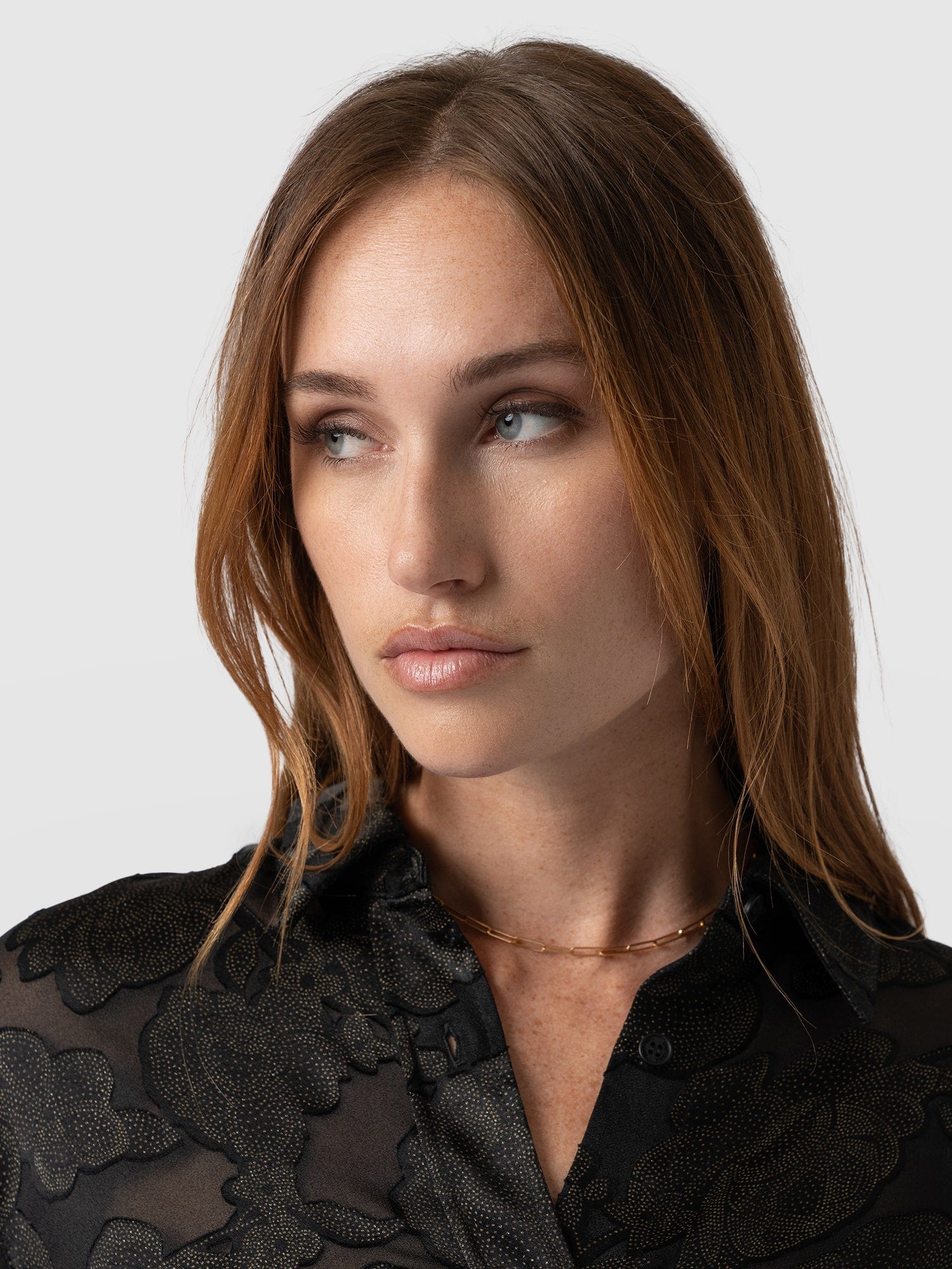 Boyfriend Shirt Black & Gold Floral Burnout - Women's Shirts |  Saint + Sofia® EU