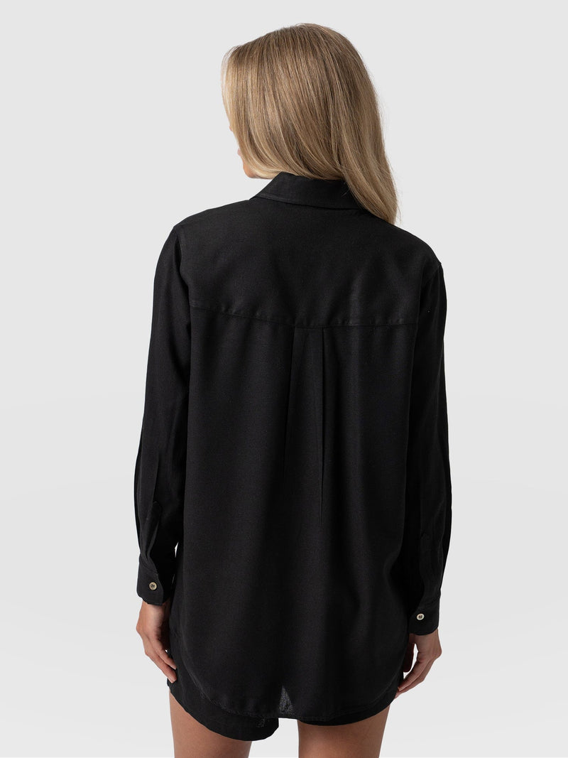 Boyfriend Shirt Black - Women's Linen Shirts | Saint + Sofia® EU