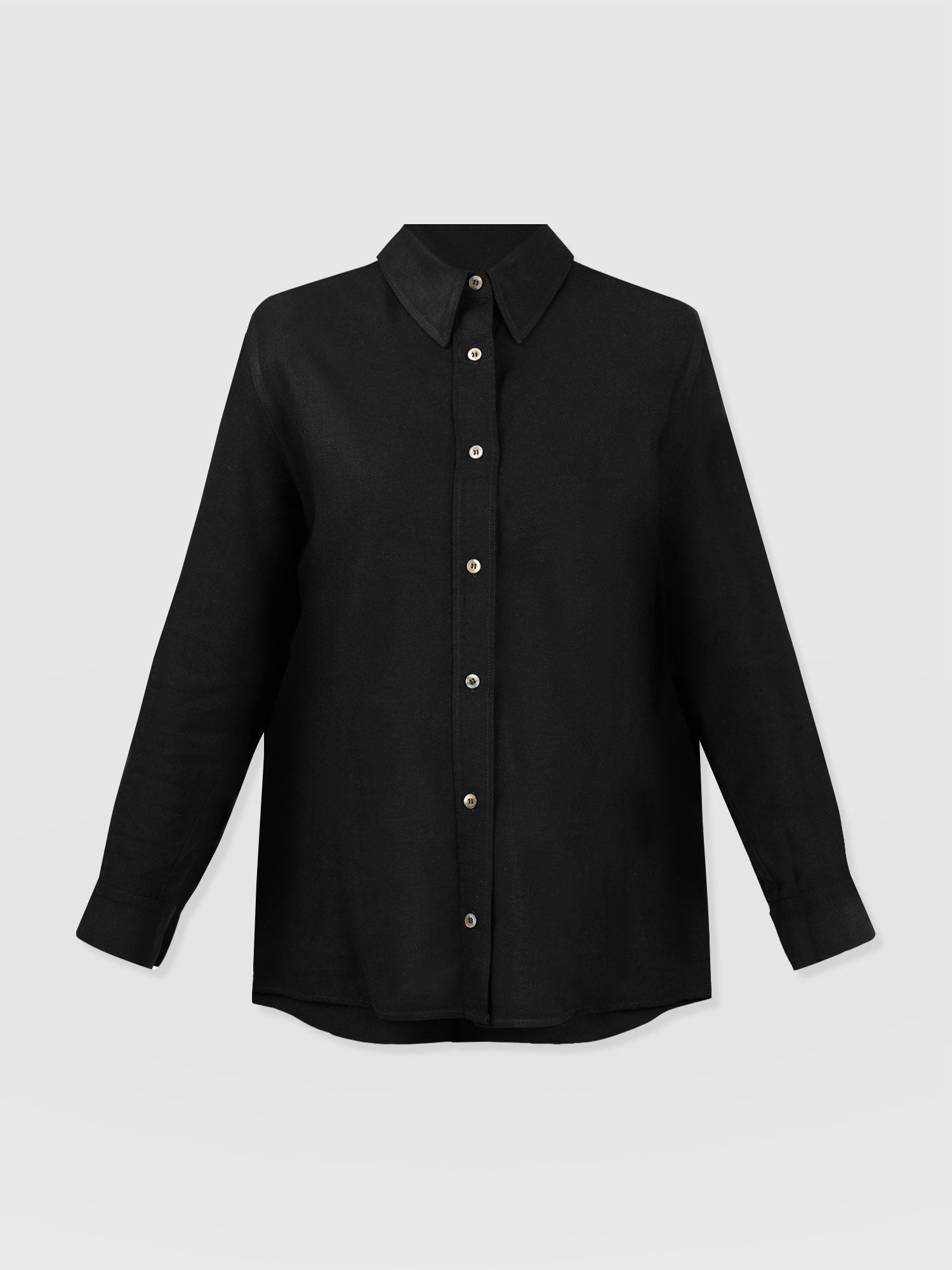 Boyfriend Shirt Black - Women's Linen Shirts | Saint + Sofia® EU