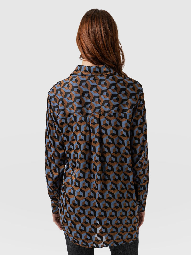 Boyfriend Shirt Geo Print - Women's Shirts | Saint + Sofia® EU