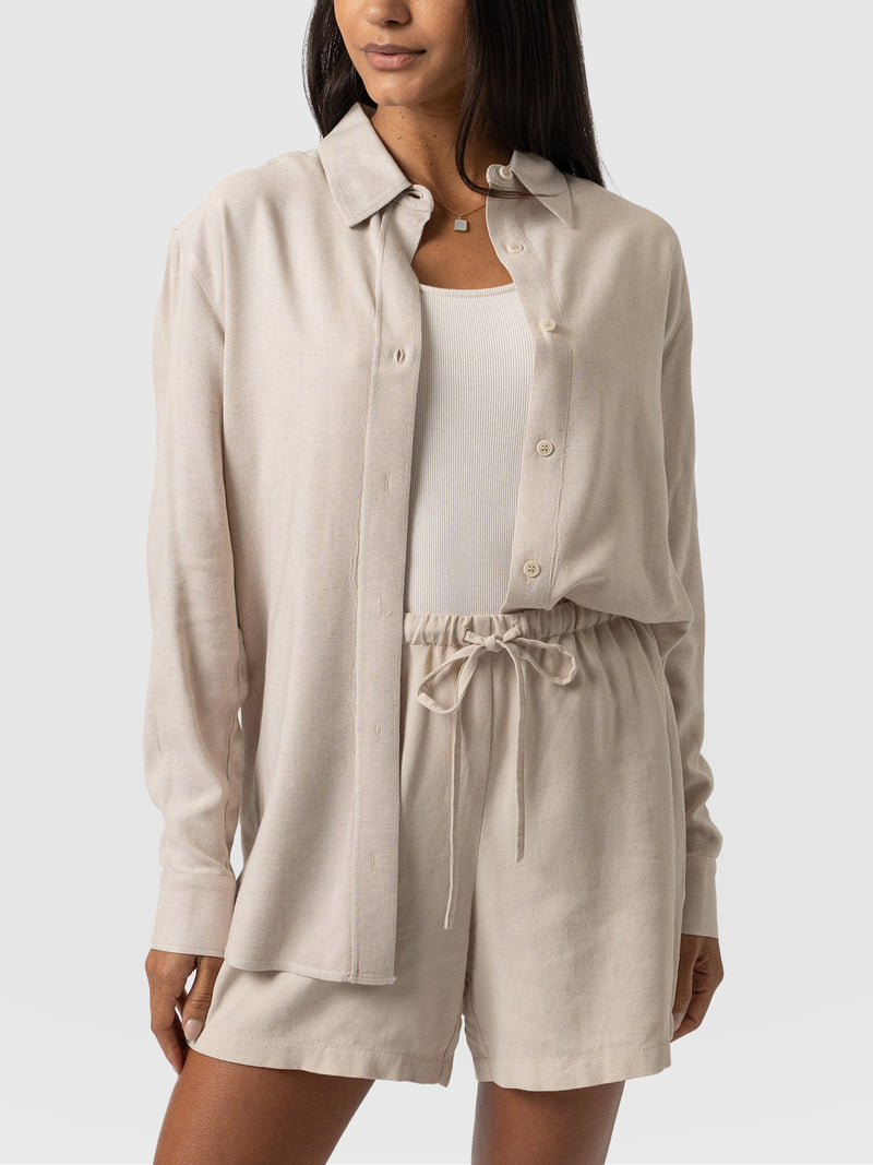 Boyfriend Shirt Oatmeal - Women's Linen Shirts | Saint + Sofia® EU