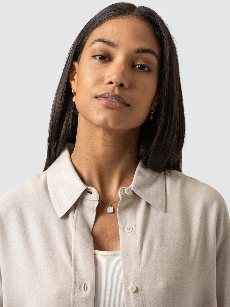 Boyfriend Shirt Oatmeal - Women's Linen Shirts | Saint + Sofia® EU