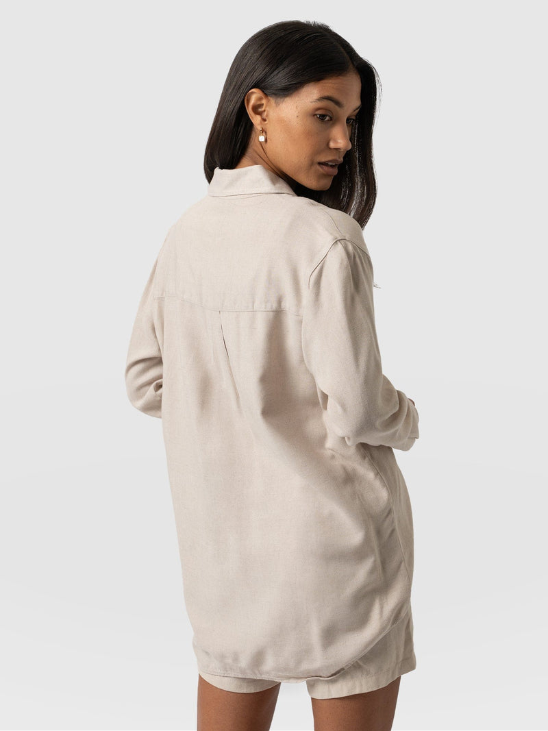 Boyfriend Shirt Oatmeal - Women's Linen Shirts | Saint + Sofia® EU