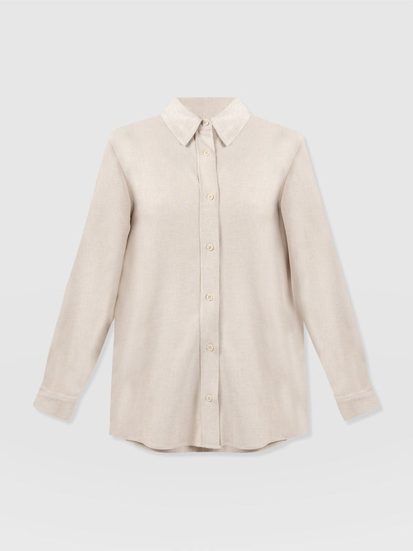 Boyfriend Shirt Oatmeal - Women's Linen Shirts | Saint + Sofia® EU