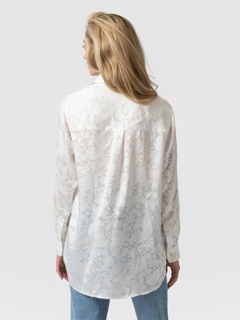 Boyfriend Shirt White Burnout - Women's Shirts | Saint + Sofia® EU