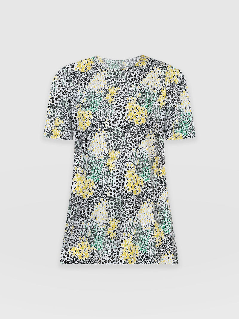Boyfriend Tee White Daisy Floral - Women's T-Shirts | Saint + Sofia® UK