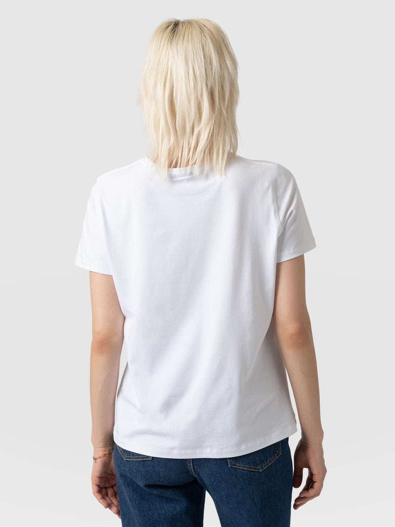 Boyfriend Tee White Skull - Women's T-Shirts | Saint + Sofia EU