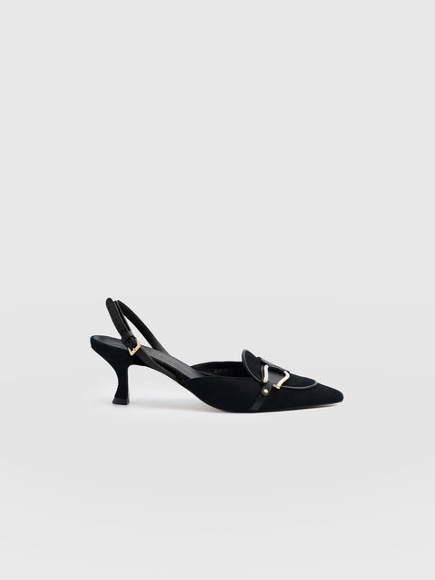 Bridget Sling Back Heels - Black - Women's Sandalss | Saint + Sofia® EU
