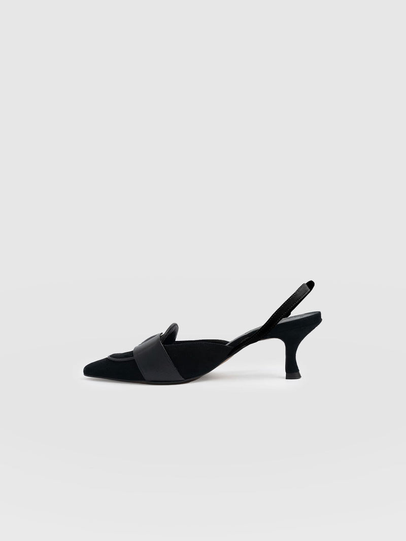 Bridget Sling Back Heels - Black - Women's Sandalss | Saint + Sofia® EU
