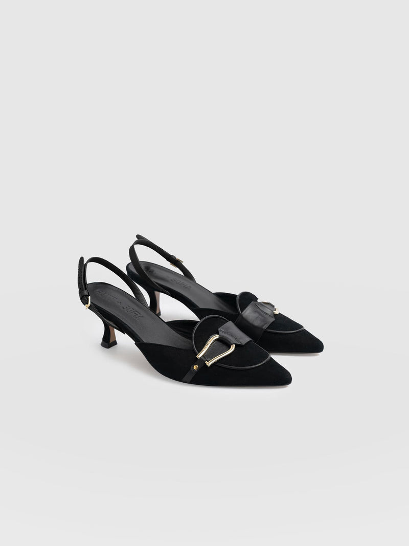 Bridget Sling Back Heels - Black - Women's Sandalss | Saint + Sofia® EU