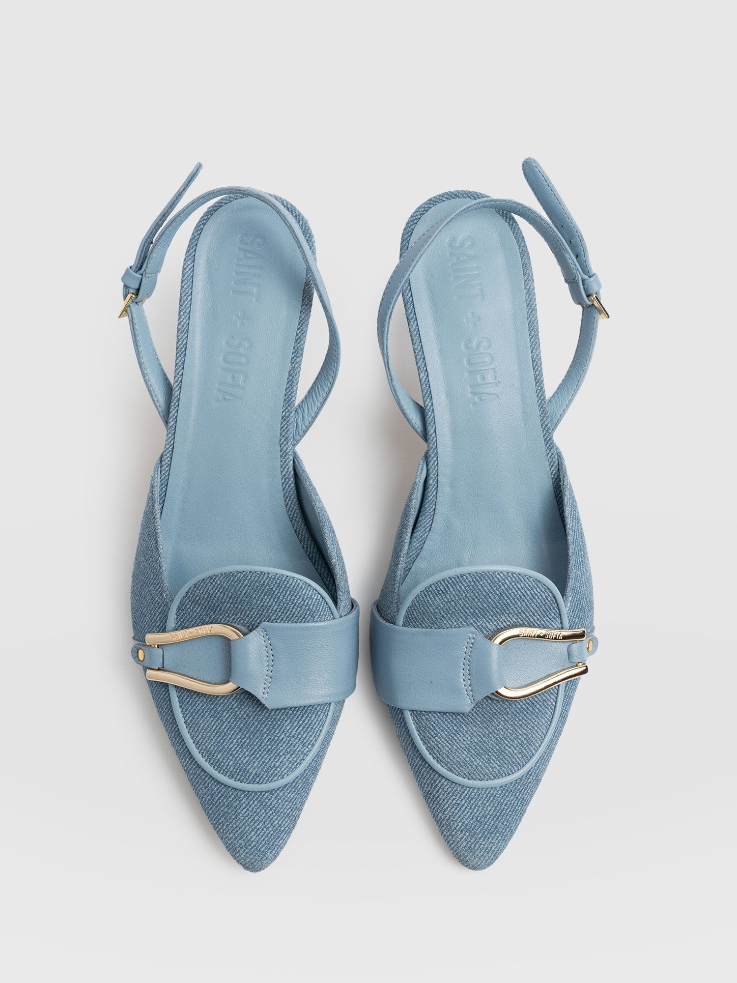 Bridget Sling Back Heels - Blue Denim - Women's Sandalss | Saint + Sofia® EU