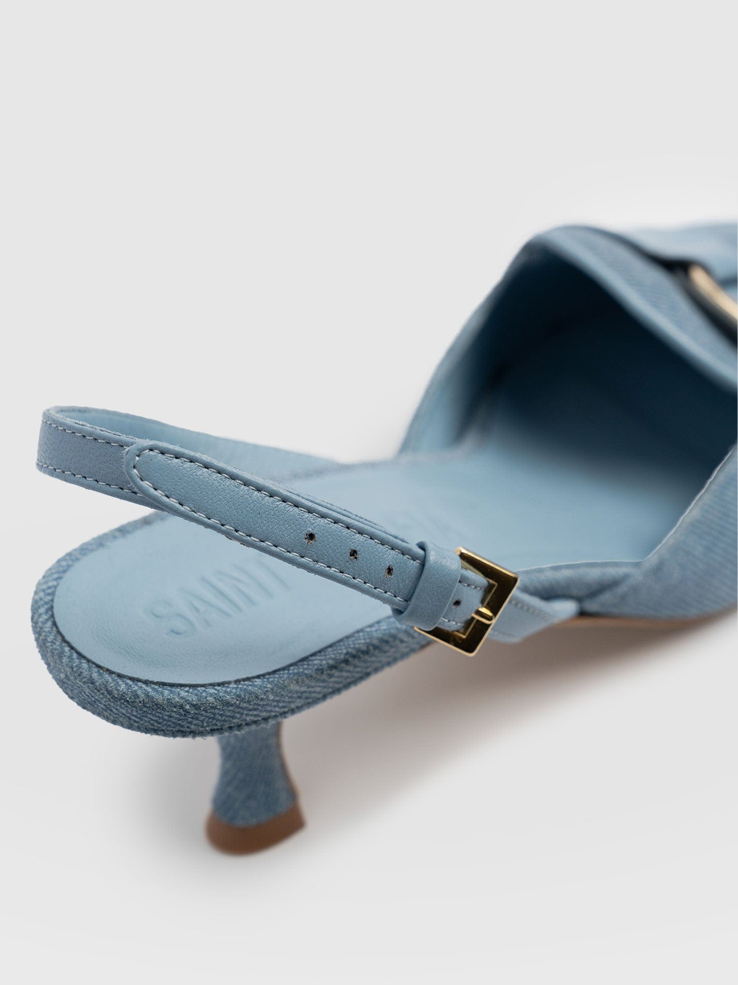 Bridget Sling Back Heels - Blue Denim - Women's Sandalss | Saint + Sofia® EU