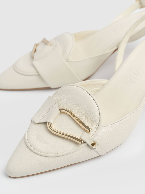 Bridget Sling Back Heels - Cream - Women's Sandalss | Saint + Sofia® EU