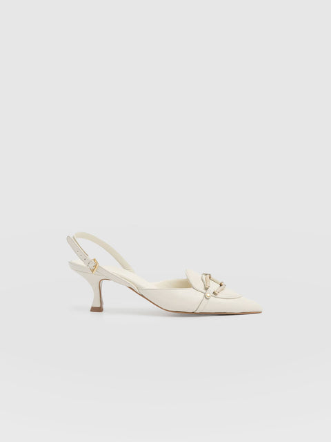 Bridget Sling Back Heels - Cream - Women's Sandalss | Saint + Sofia® EU