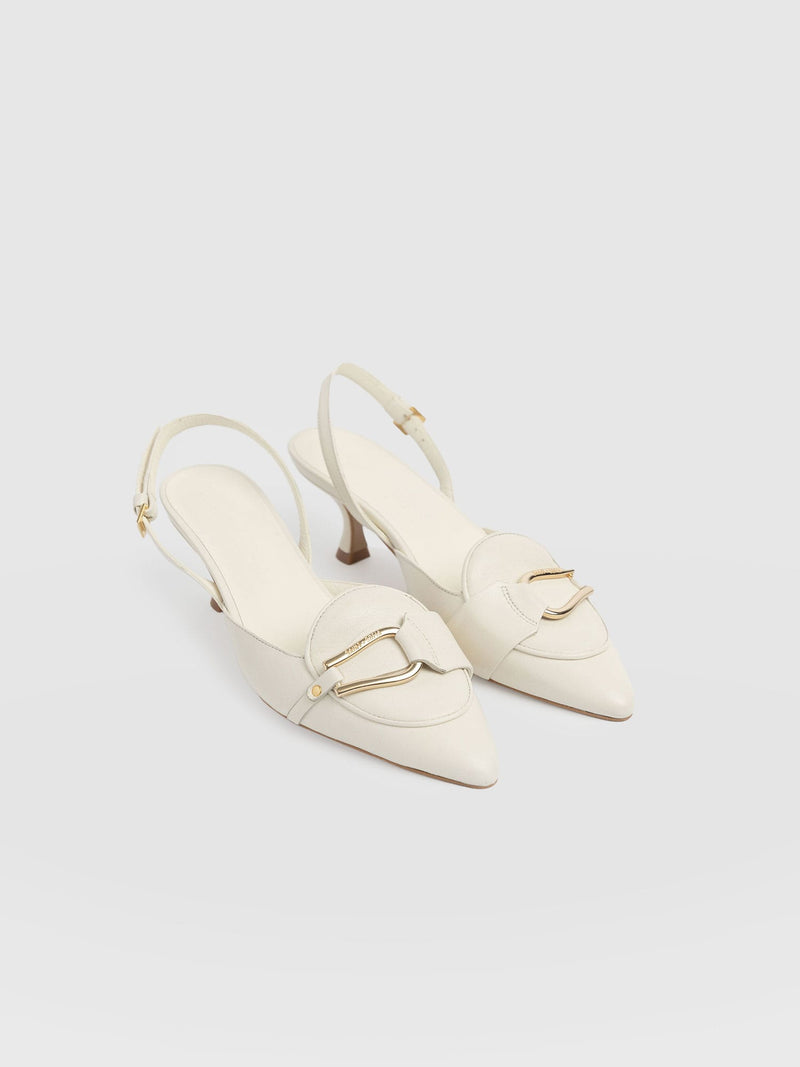 Bridget Sling Back Heels - Cream - Women's Sandalss | Saint + Sofia® EU