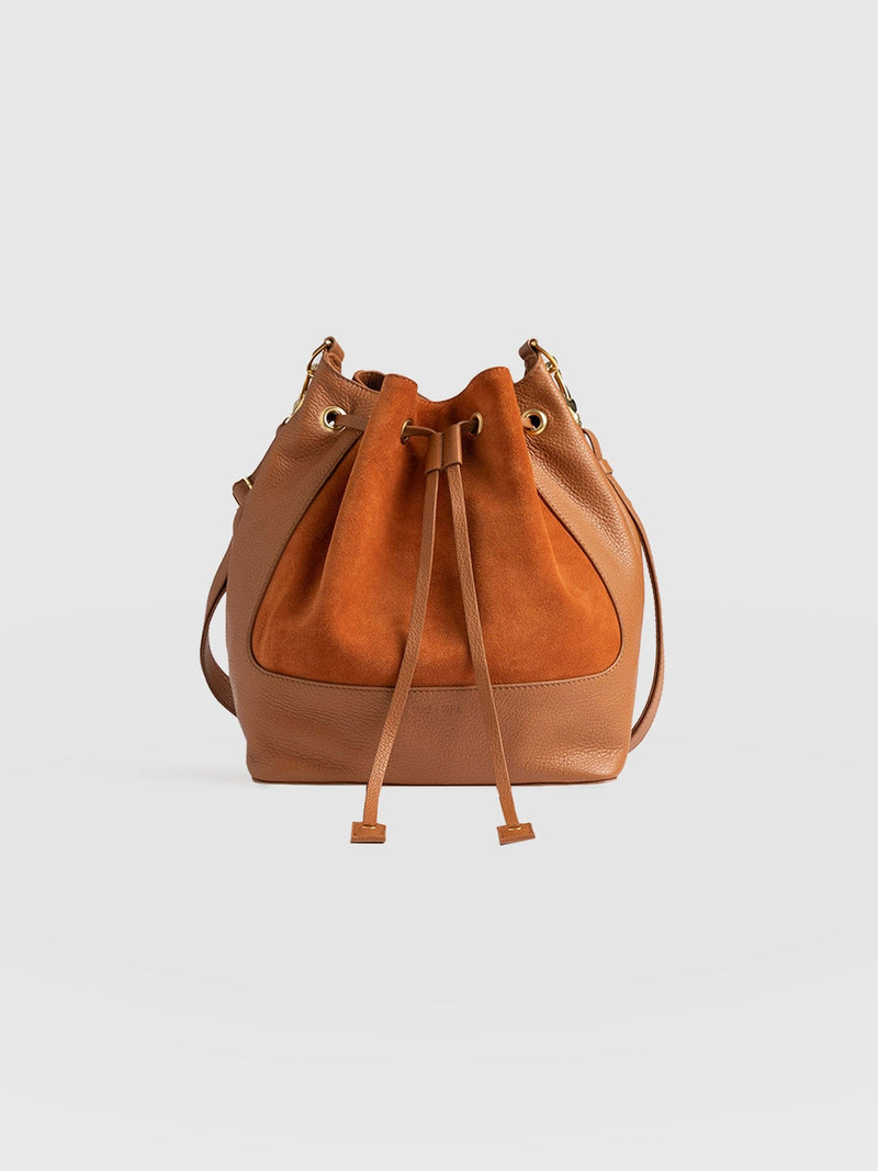 Brompton Bucket Bag Brown Pebble - Women's Leather Bags | Saint + Sofia® EU