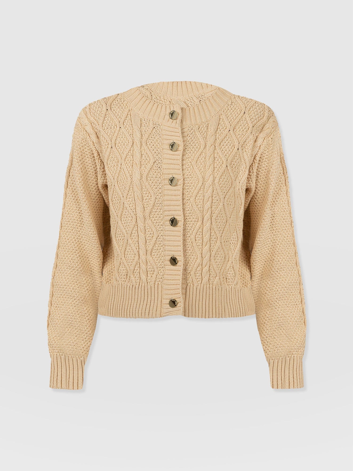 Bronte Cable Cardigan Yellow - Women's Cardigans | Saint + Sofia® EU