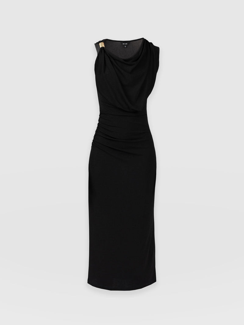 Bronte Draped Dress Black - Women's Dresses |  Saint + Sofia® EU