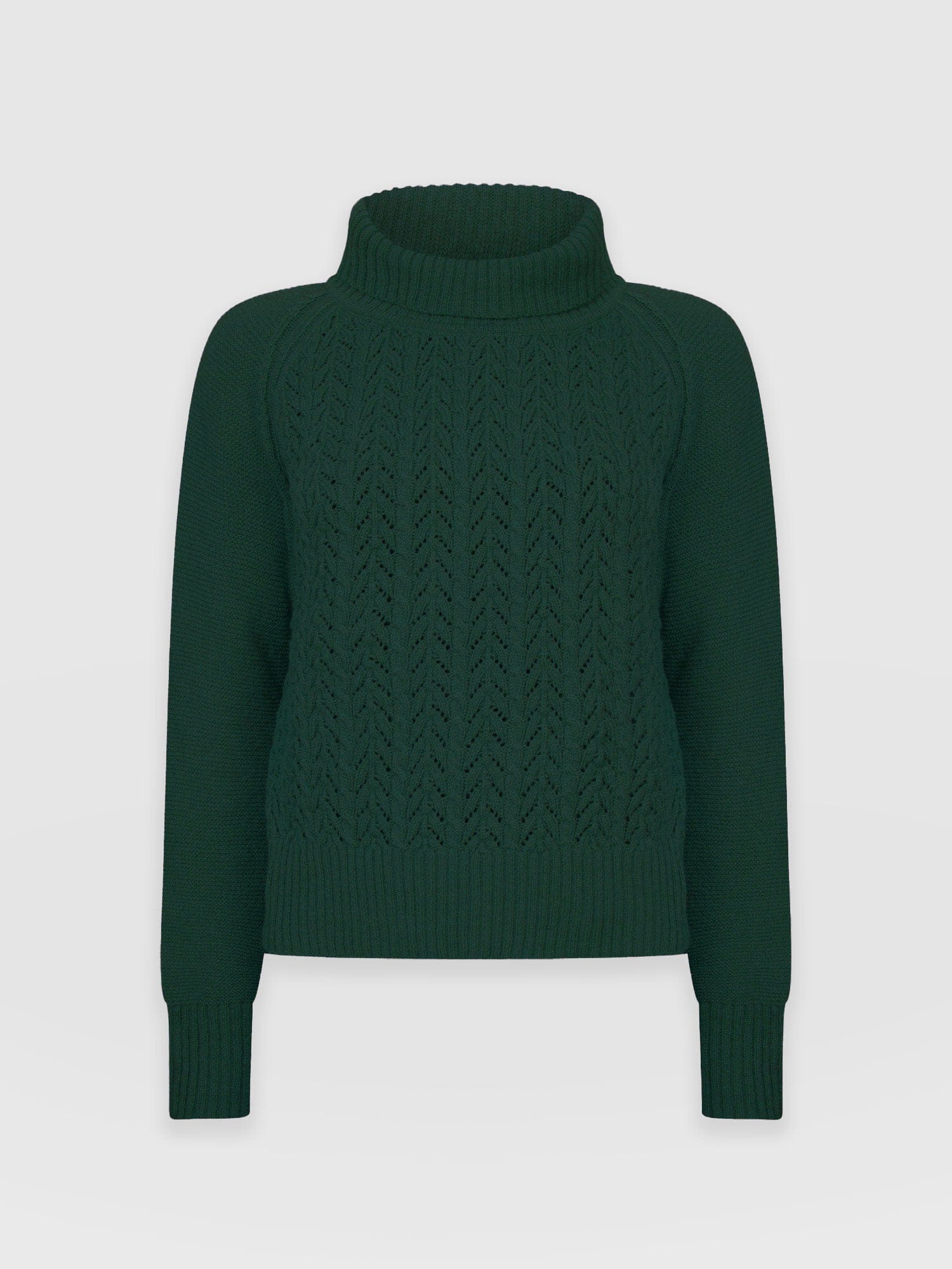 Brook Cable Knit Jumper Green - Women's Jumper | Saint + Sofia® EU