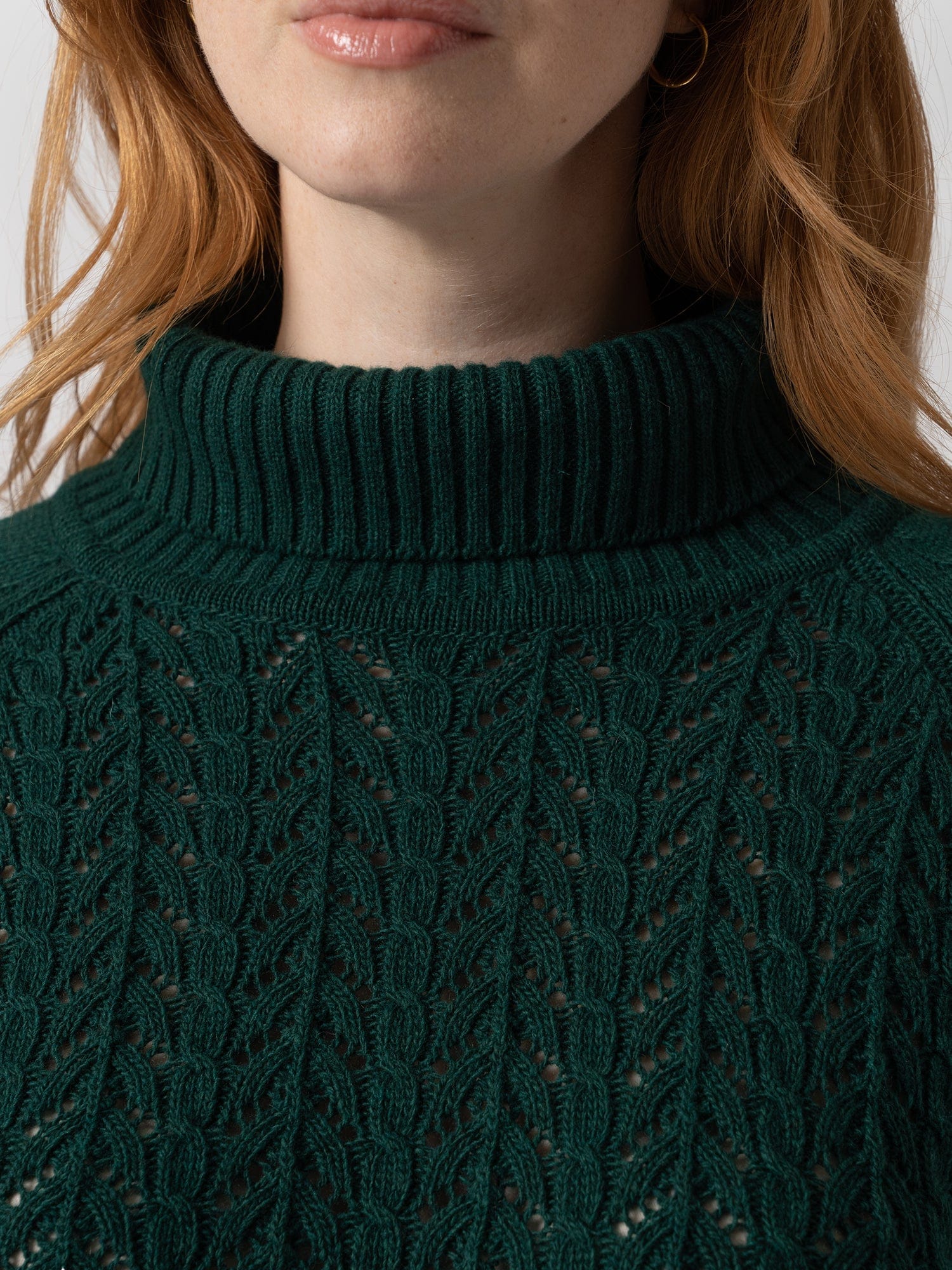 Brook Cable Knit Jumper Green - Women's Jumper | Saint + Sofia® EU