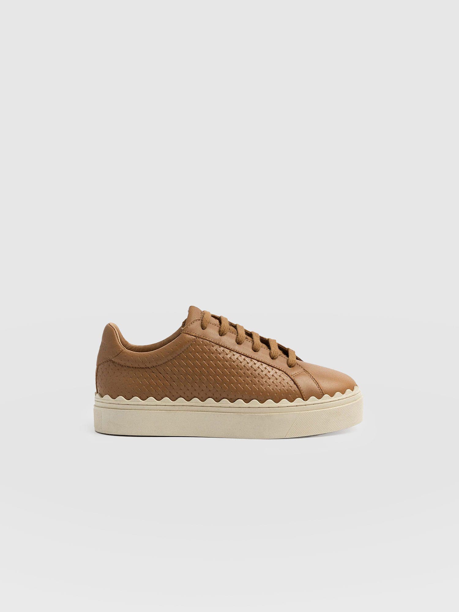 Brook Scallop Trainer Tan - Women's Trainers | Saint + Sofia® EU