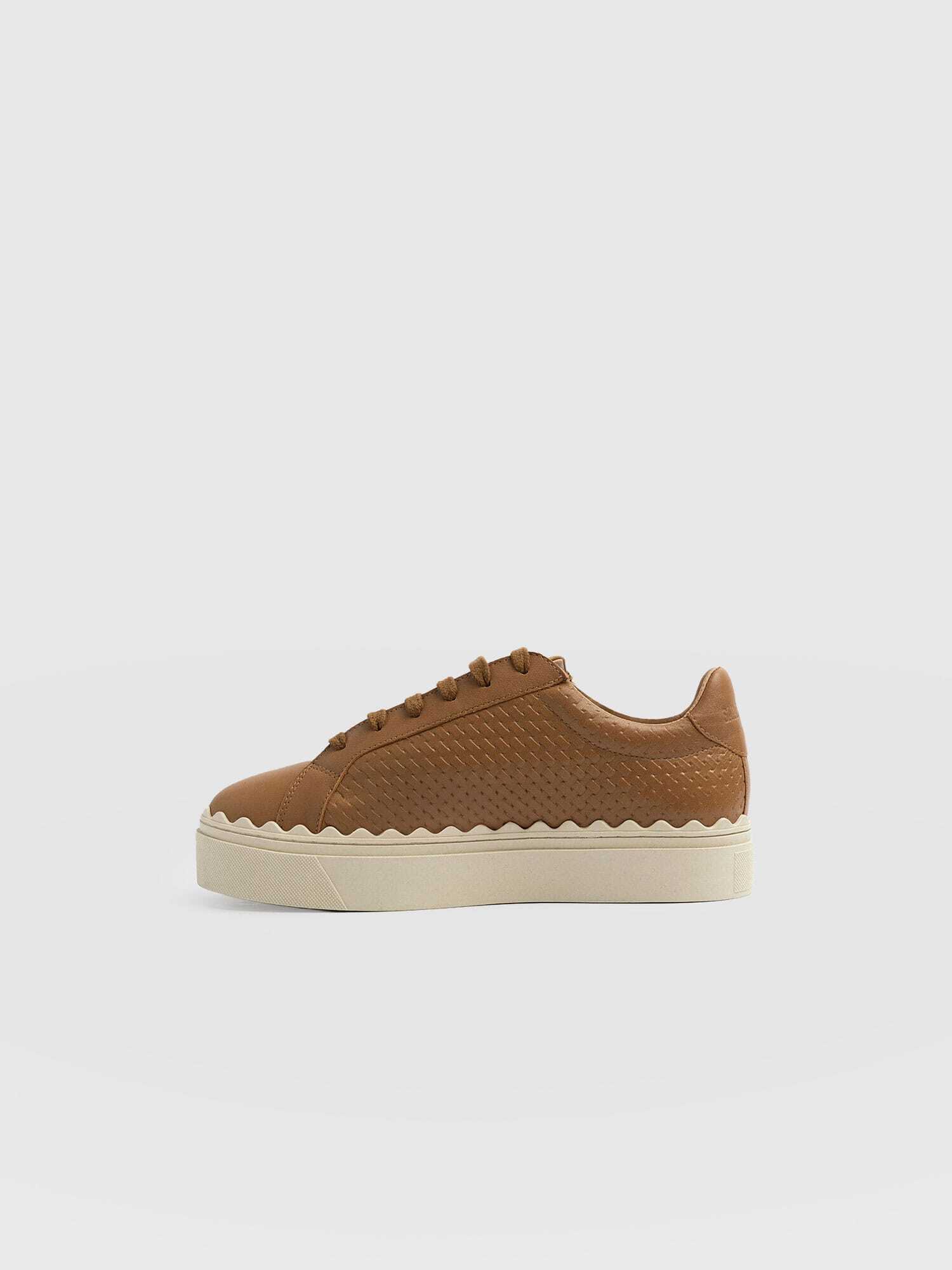 Brook Scallop Trainer Tan - Women's Trainers | Saint + Sofia® EU