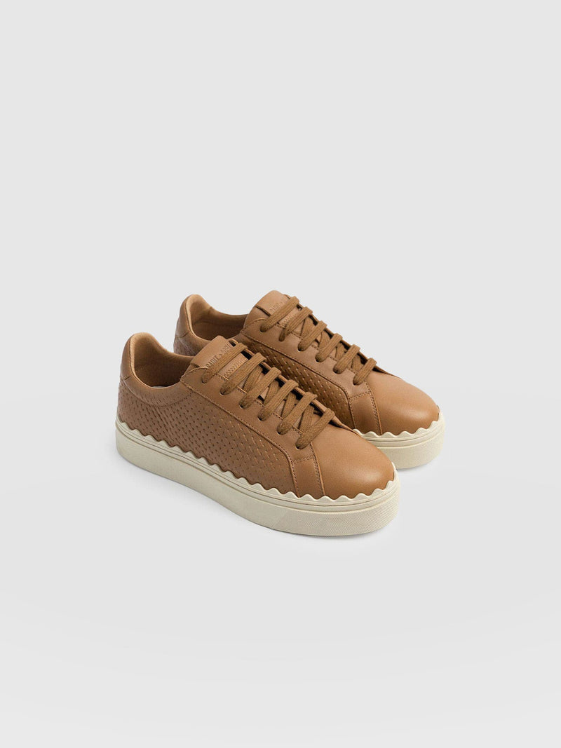 Brook Scallop Trainer Tan - Women's Trainers | Saint + Sofia® EU