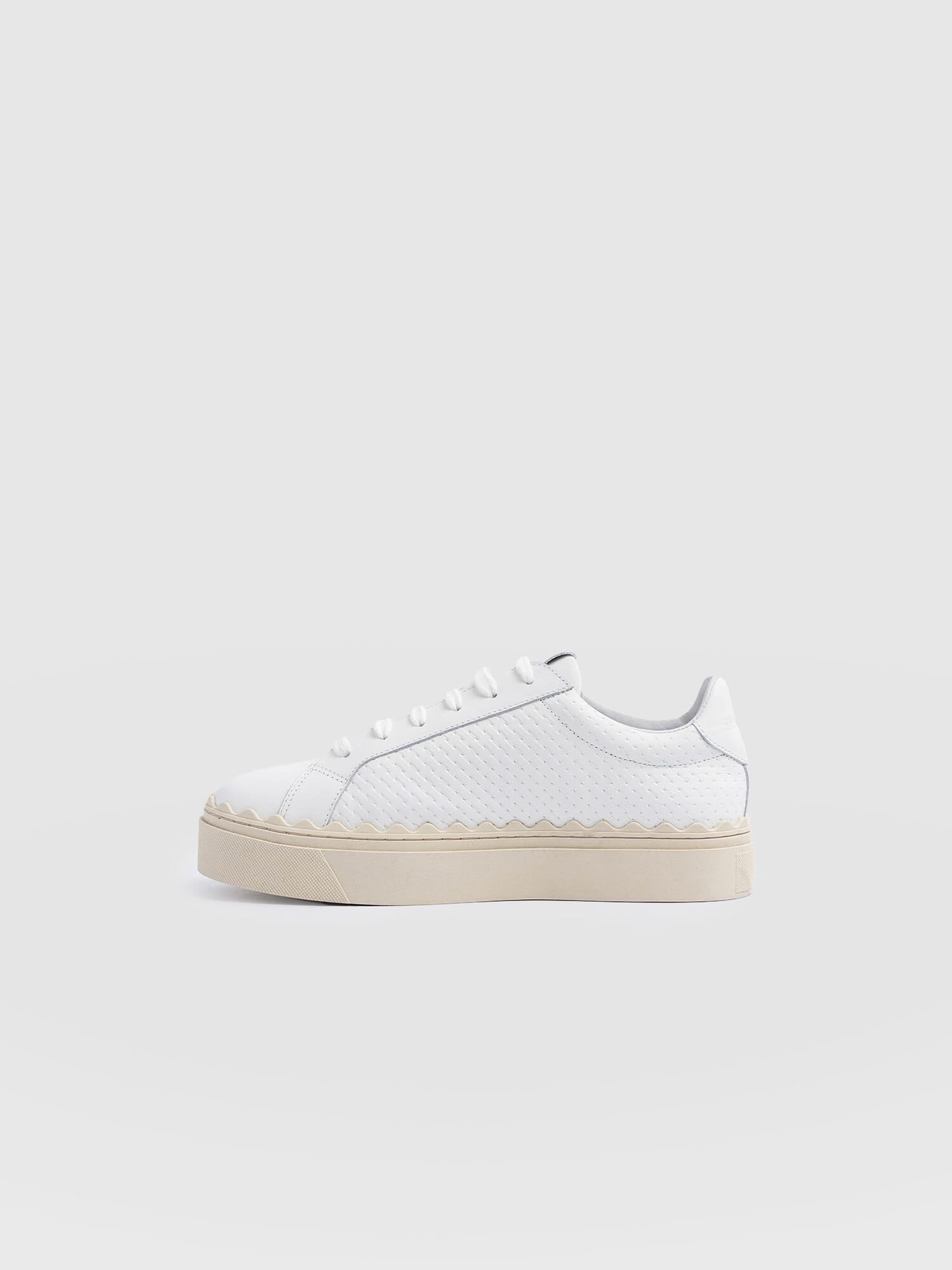 Brook Scallop Trainer White - Women's Trainers | Saint + Sofia® EU