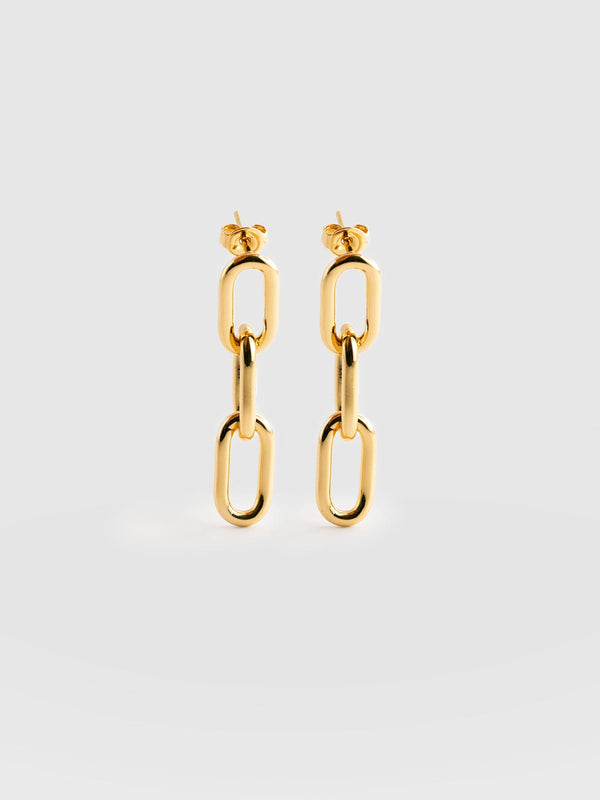 Cable Chain  Drop Earrings Gold - Women's Jewellery | Saint + Sofia® EU