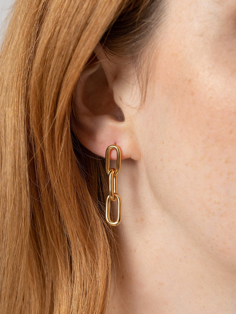 Cable Chain  Drop Earrings Gold - Women's Jewellery | Saint + Sofia® EU