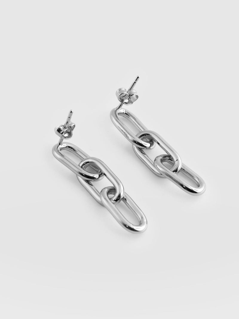 Cable Chain  Drop Earrings Silver - Women's Jewellery | Saint + Sofia® EU