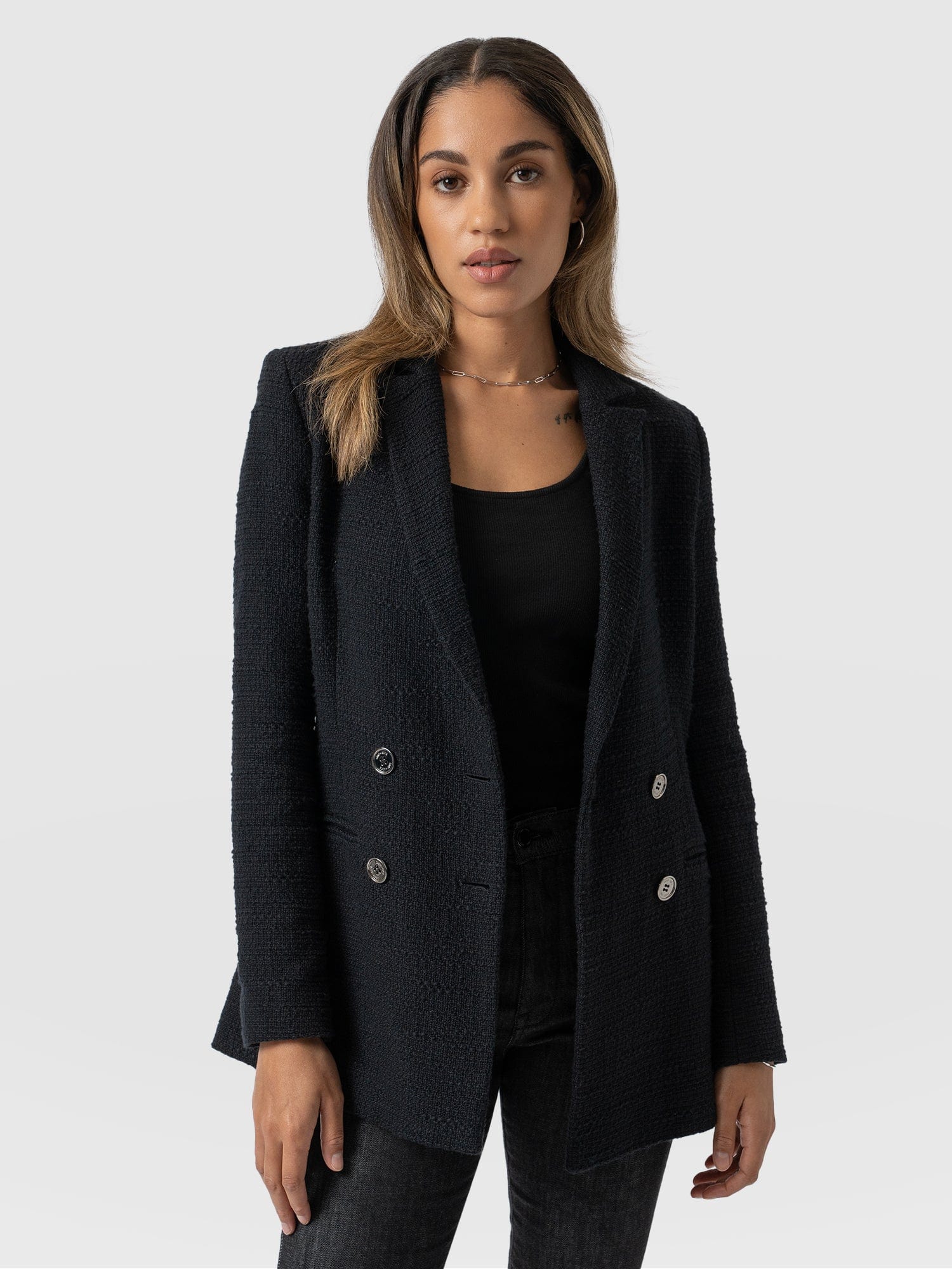 Cambridge Blazer Black Bouclé - Women's Blazers | Saint + Sofia® EU