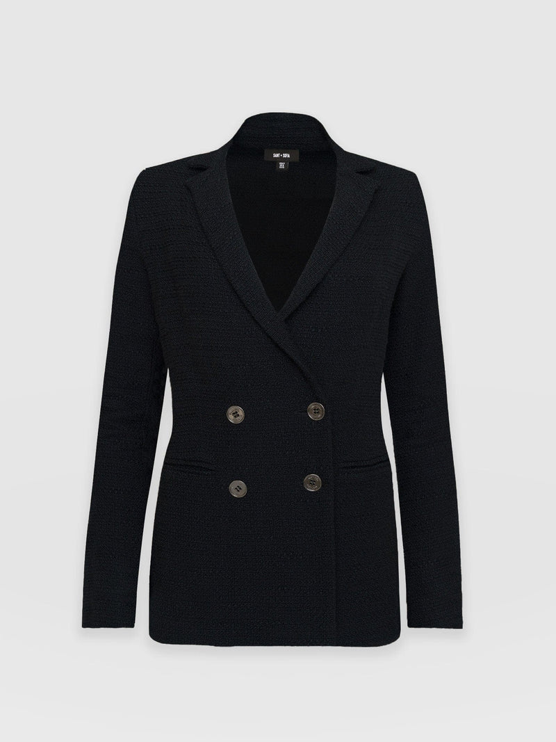 Cambridge Blazer Black Bouclé - Women's Blazers | Saint + Sofia® UK