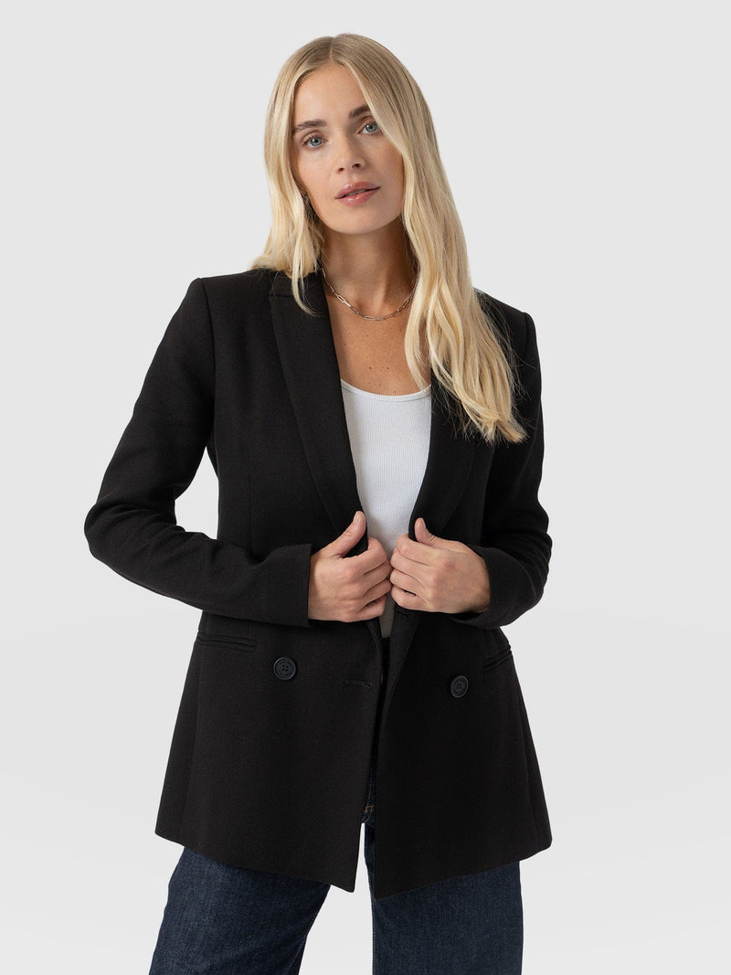 Cambridge Blazer Black Crepe - Women's Blazers | Saint + Sofia® EU