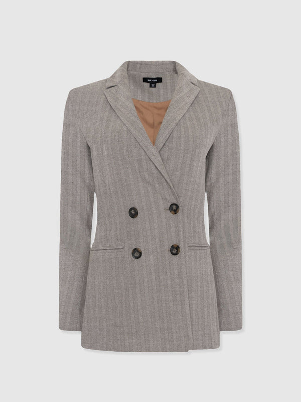 Cambridge Blazer - Brown Herringbone - Women's Jackets | Saint + Sofia® EU