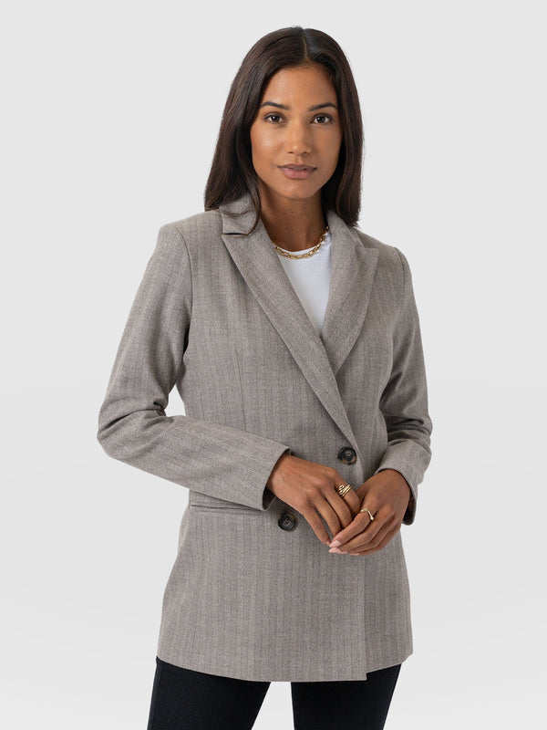 Cambridge Blazer - Brown Herringbone - Women's Jackets | Saint + Sofia® EU
