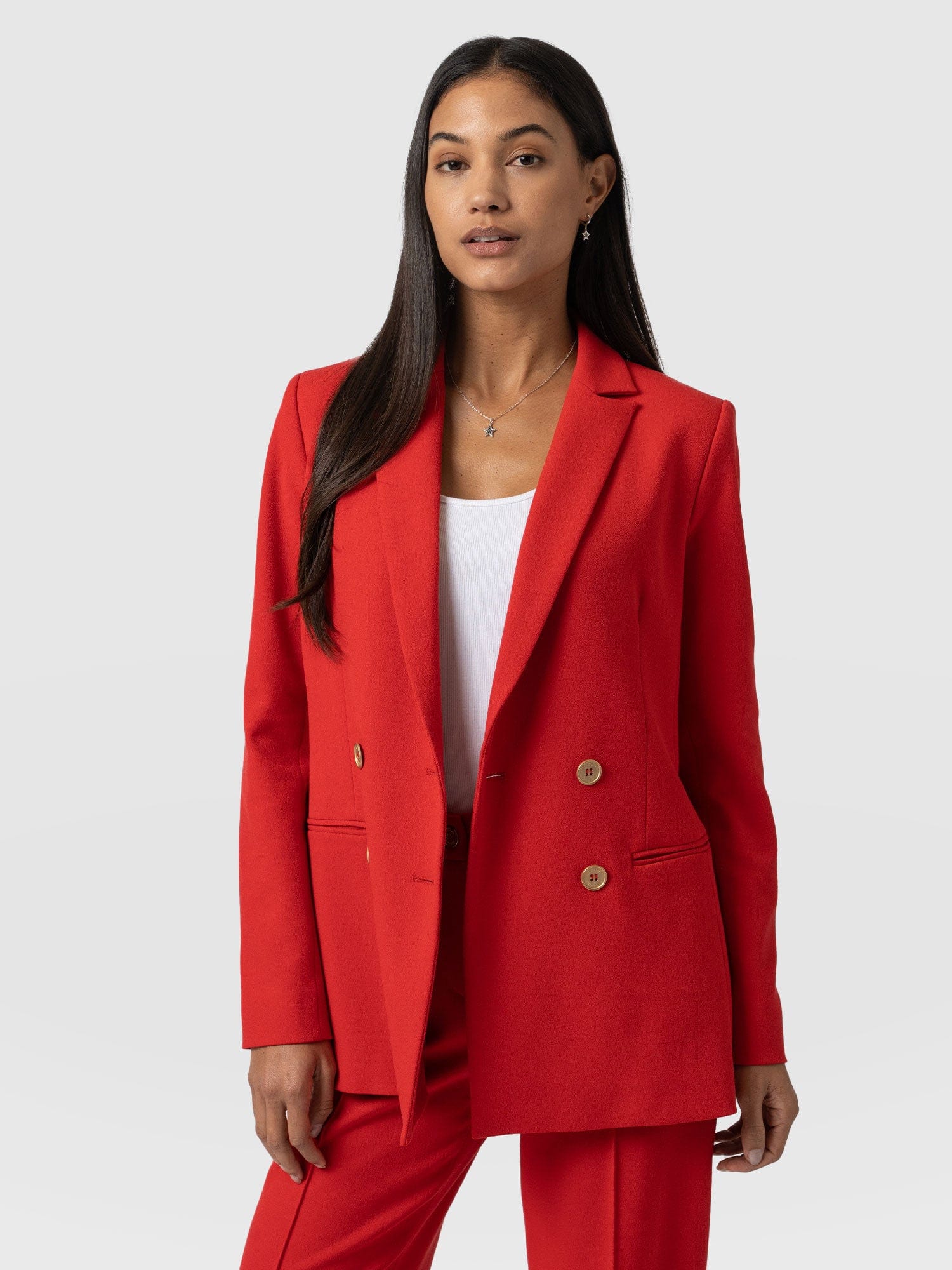 Cambridge Blazer Crepe Red - Women's Blazers | Saint + Sofia® EU