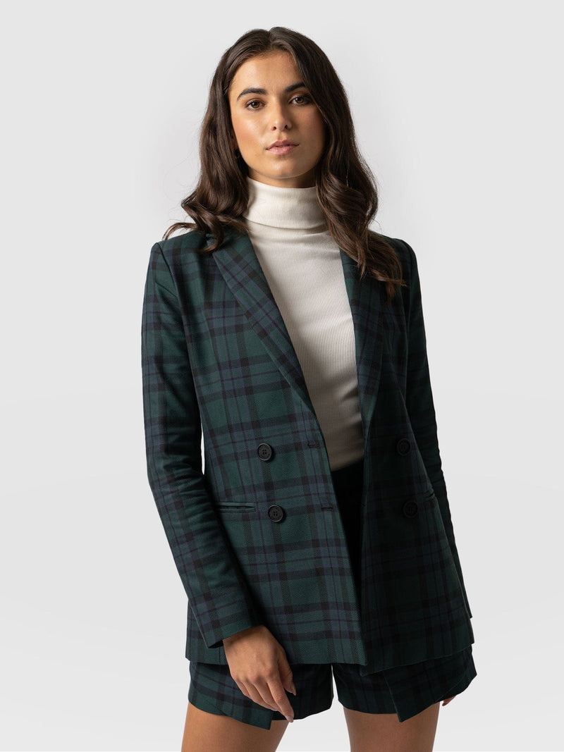 Cambridge Blazer Green Check - Women's Blazers | Saint + Sofia® EU