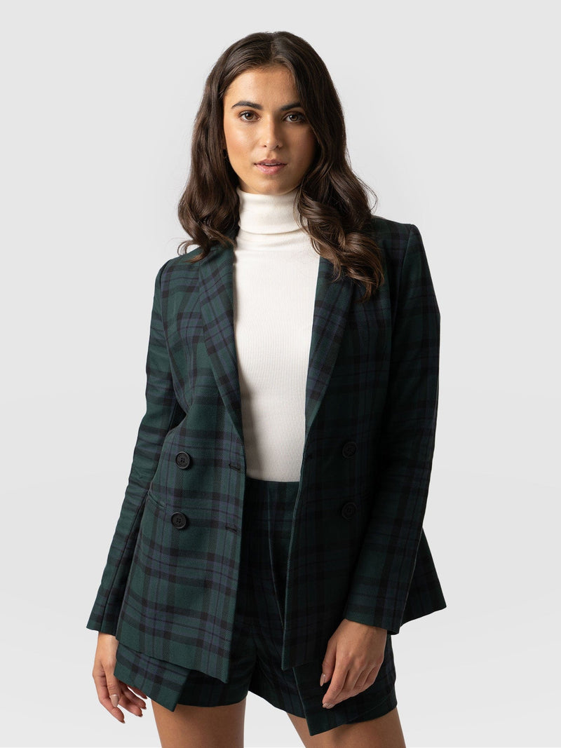 Cambridge Blazer Green Check - Women's Blazers | Saint + Sofia® EU