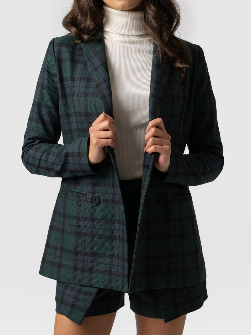 Cambridge Blazer Green Check - Women's Blazers | Saint + Sofia® EU