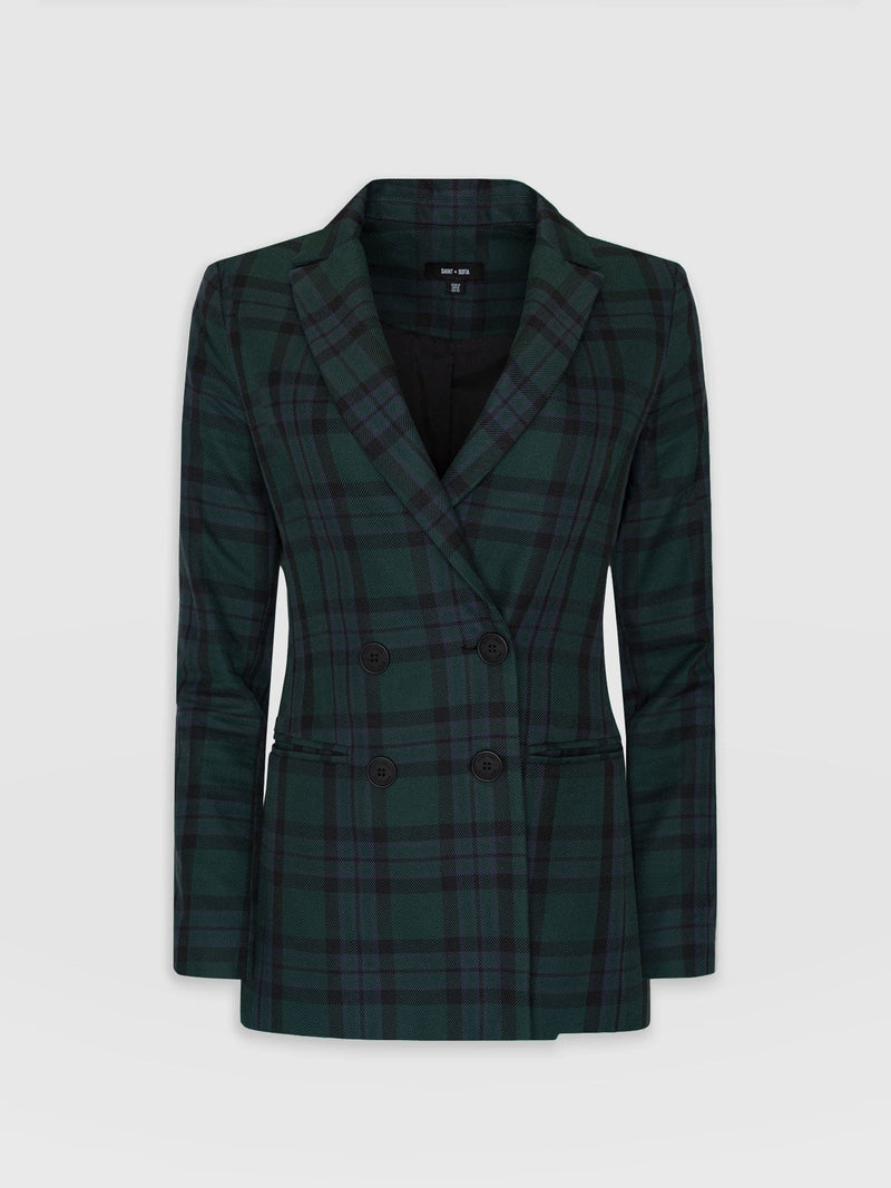 Cambridge Blazer Green Check - Women's Blazers | Saint + Sofia® EU