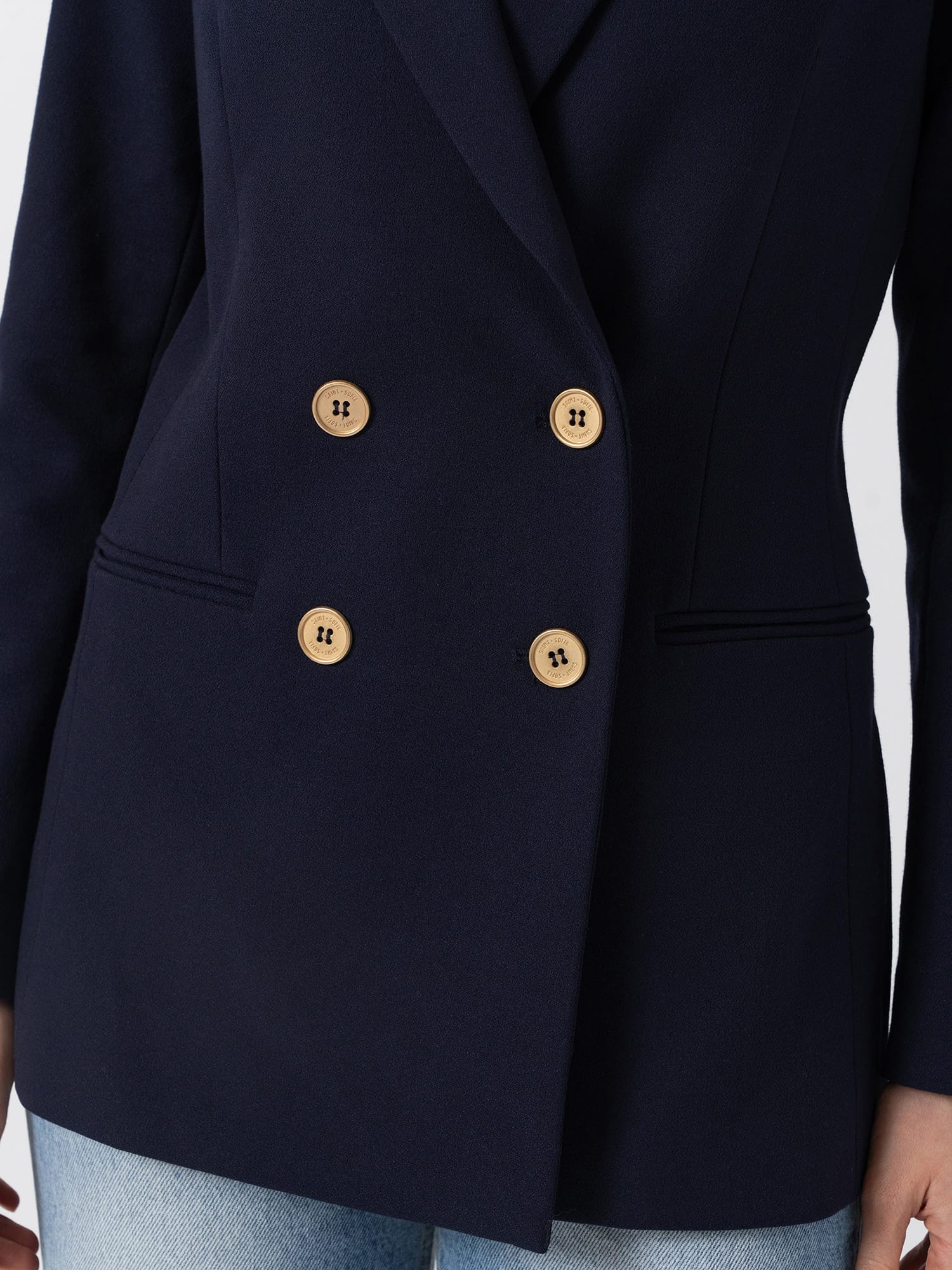 Cambridge Blazer Navy Crepe - Women's Blazers | Saint and Sofia® EU