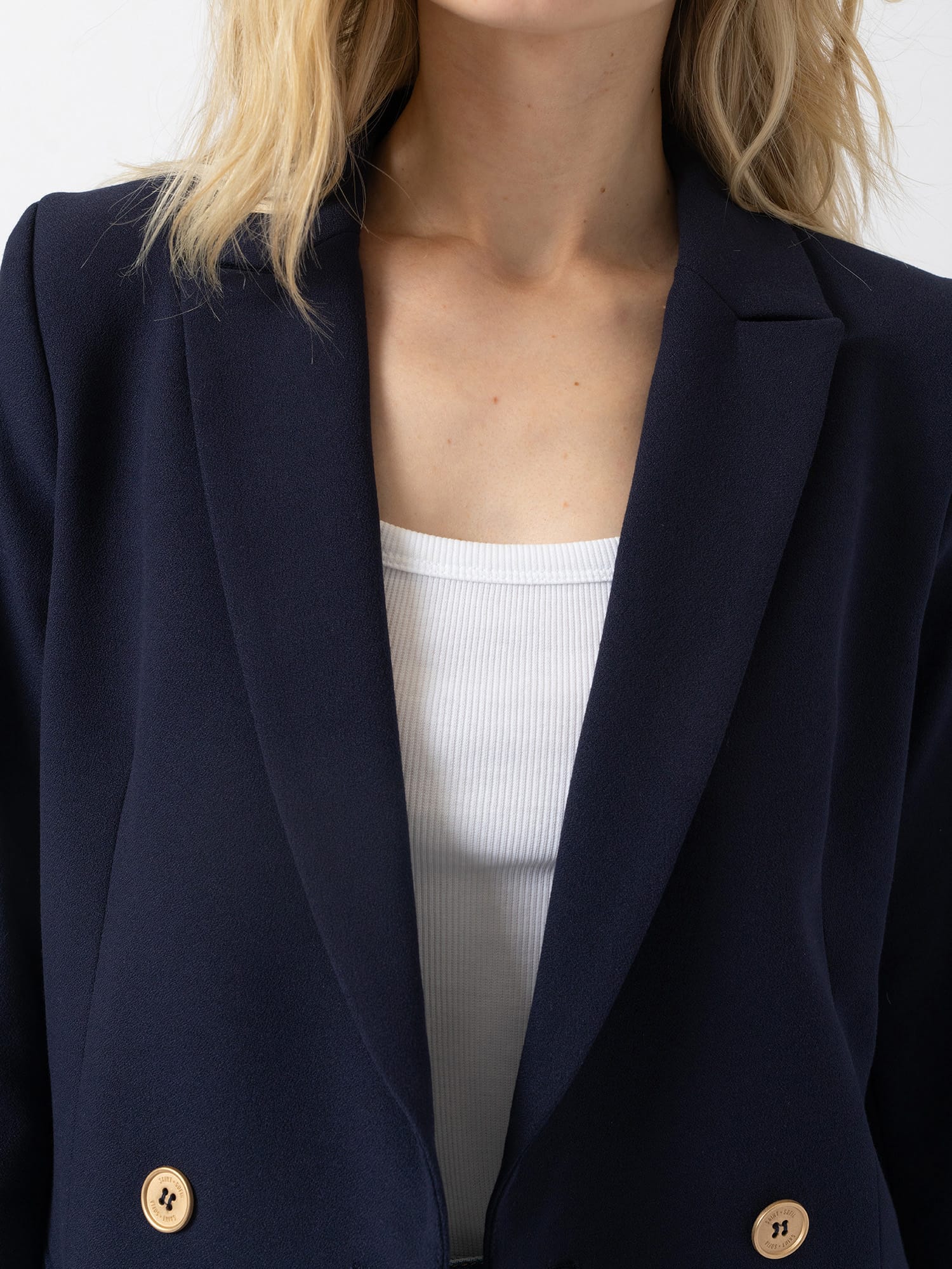 Cambridge Blazer Navy Crepe - Women's Blazers | Saint and Sofia® EU