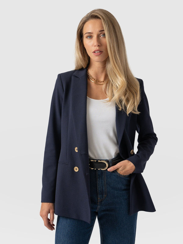 Cambridge Blazer Navy Crepe - Women's Blazers | Saint + Sofia® EU